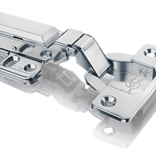 Dobradiça 35mm Pistão Clip On Inox Curva